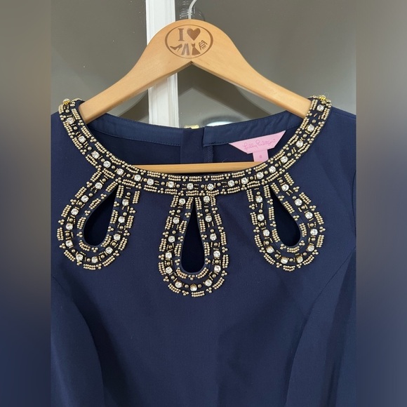 Lilly Pulitzer Bronte Embellished Shift Dress - Size 0 - Picture 10 of 11